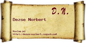 Dezse Norbert névjegykártya