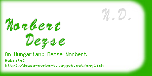 norbert dezse business card